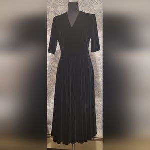 Myla Black Velvet Midi Dress